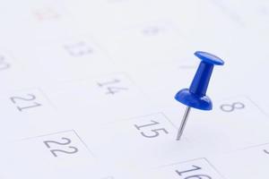 calendário de férias com dia de trabalho foto