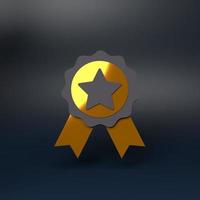 ícone de medalha e prêmio. ilustração de renderização 3D. foto