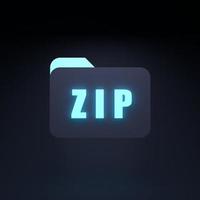 ícone de arquivo zip. ilustração de renderização 3D. foto