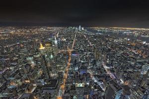 nova york vista noturna panorama paisagem urbana foto