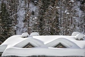 telhados cobertos de neve foto