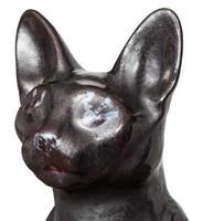 cabeça de estátua de gato do antigo egito isolado foto