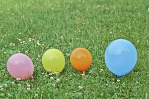balões na grama foto