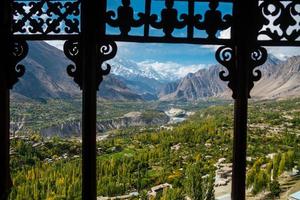 natureza paisagem vista do vale de hunza nagar, paquistão foto