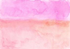textura abstrata de fundo aquarela rosa pastel e laranja, pintada à mão. manchas de cor de pêssego no papel. papel de parede de pintura aquarela. foto