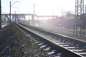 paisagem ferroviária de inverno foto