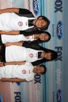 los angeles, 8 de setembro - concorrentes do masterchef jr - sam, berry, natalie, sean no 2014 fox fall eco-casino no bangalô em 8 de setembro de 2014 em santa monica, ca foto