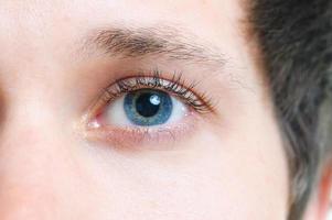 closeup de olhos azuis foto