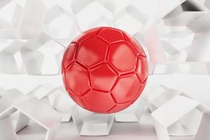 objeto de bolas de futebol, design de bola esportiva, conceito de cor do japão de elemento de futebol, ilustração 3d, tecnologia de futebol abstrata, tela móvel do smartphone, fundo verde, esporte online, bandeira do japão foto