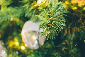 árvore de natal com luzes decoradas foto