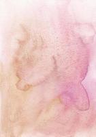 textura de fundo aquarela abstrata rosa pastel e bege, pintada à mão. cenário artístico rosa e marrom, manchas no papel. papel de parede de pintura aquarela. foto