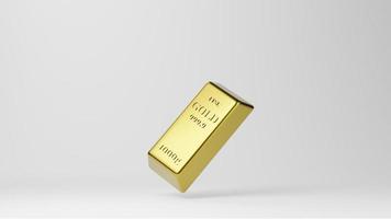 barras de ouro brilhantes isoladas no fundo branco. conceito de banca e riqueza. foto