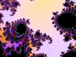 3d-ilustração de um belo zoom no fractal conjunto de mandelbrot matemático infinito. foto