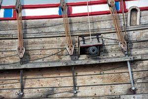 detalhe de navio de vela de navio antigo foto