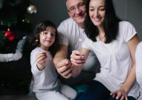 retrato de família de férias foto