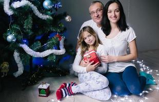 retrato de família de férias foto