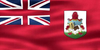 bandeira das bermudas - bandeira de tecido acenando realista foto