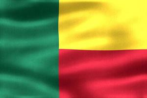 bandeira do benin - bandeira de tecido acenando realista foto