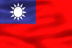 ilustração 3D de uma bandeira de taiwan - bandeira de tecido acenando realista foto