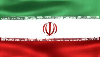 ilustração 3D de uma bandeira do irã - bandeira de tecido acenando realista foto