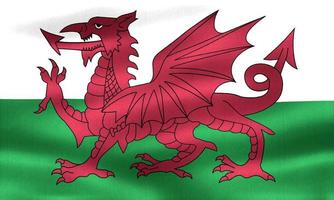 bandeira de gales - bandeira de tecido acenando realista foto