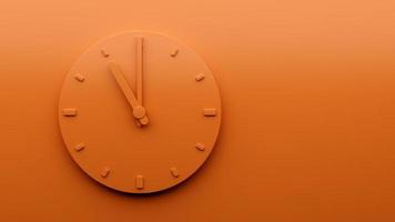 relógio laranja mínimo onze 11 horas relógio de parede minimalista abstrato ilustração 3d foto