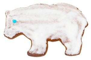 biscoito de figura de urso isolado em branco foto