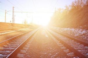 paisagem ferroviária de inverno foto