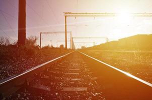 paisagem ferroviária da manhã foto