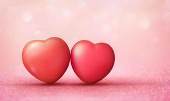 forma de coração vermelho em fundo de brilho de luz bokeh para amor e feliz dia dos namorados foto