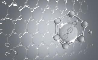 Cromossomo de hélice 3D ou estrutura de dna, fundo de ciência da tecnologia. ilustração de renderização 3D foto