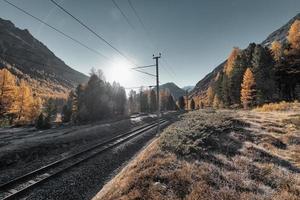 ferrovia do vale alpino nos alpes suíços foto