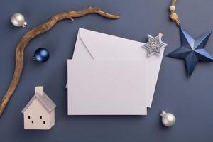 maquete de cartão de natal em estilo de luxo foto