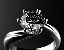 anel de noivado de ouro com diamante ou moissanite. joias backg foto