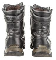 par de bota de tornozelo de 8 polegadas para homens civis limpos de couro preto, isolada em branco foto