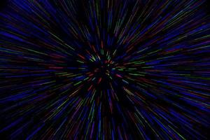 raio de explosão de zoom de lente natural turva pontos azuis verdes vermelhos em fundo preto foto