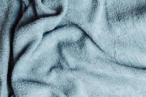 vista superior de uma toalha azul texturizada