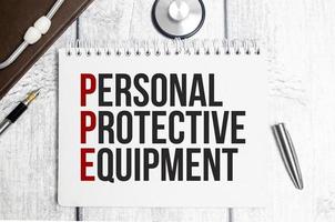 EPI - equipamento de proteção individual - roupas de proteção, capacetes, óculos de proteção ou outras roupas foto