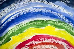 sete pinceladas de aquarela arco-íris foto