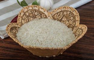 vista de prato de arroz basmati foto