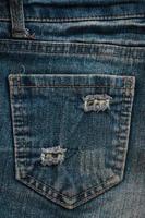 a textura do bolso jeans foto