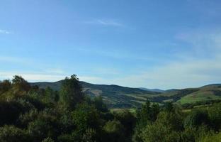 fragmento do terreno montanhoso nos cárpatos, ucrânia. a floresta é perdoada pelos relevos das montanhas dos cárpatos foto