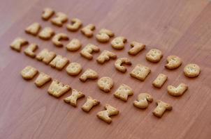 caracteres do alfabeto cracker foto