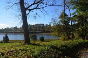 paisagem do parque do fim do mundo com céu claro em hingham foto