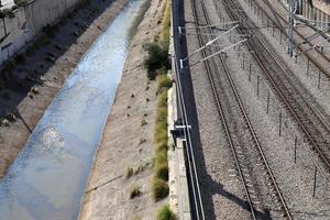 ferrovias e vagões ferroviários em Israel. foto