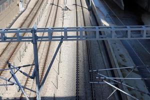 ferrovias e vagões ferroviários em Israel. foto