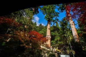 yuki-jinja, um famoso santuário xintoísta no terreno do templo kurama, um templo situado na base do monte kurama, no extremo norte da prefeitura de kyoto, kansai, japão foto