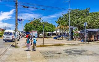 playa del carmen quintana roo méxico 2022 estrada de rua típica e paisagem urbana de playa del carmen méxico. foto