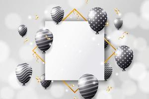 design de fundo de balões realistas para comemorar aniversário, formatura, aniversário e evento de festa foto
