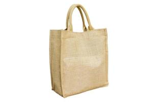 sacos de pano são usados para reduzir o uso de sacos de plástico em um fundo branco. conceito para reduzir o aquecimento global, reduzir o desperdício de plástico, zero desperdício. foco suave e seletivo. foto